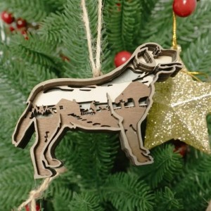 3D kiskutya fa műalkotás dekoráció